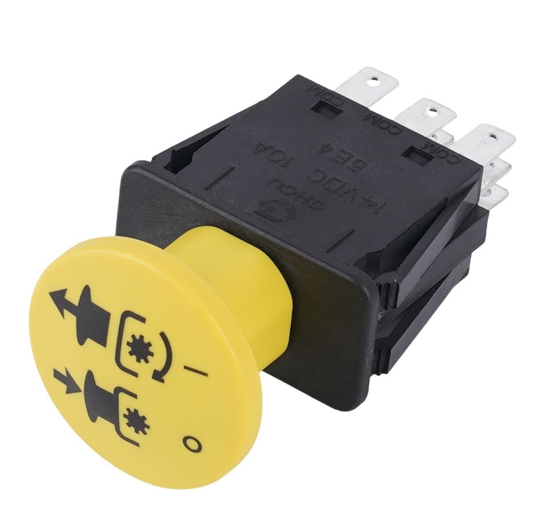 KBZ Clutch PTO Switch 7 Terminals fits MTD Cub Cadet 925-3233A 725-3233A 925-3233 725-3233 Delta 6201-308 6204-308 Blade Clutch Compatible for RTZ XT2 ZT1 ZTR Zero Cub Cadet PTO Switch 10 AMP Yellow - Image 1